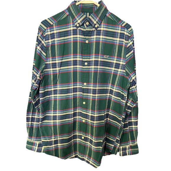 Vineyard Vines Other - Vineyard Vines Men's (S) Whale Shirt Red Green Blue Cotton Plaid Button Up